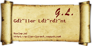 Göller Lóránt névjegykártya