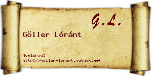 Göller Lóránt névjegykártya